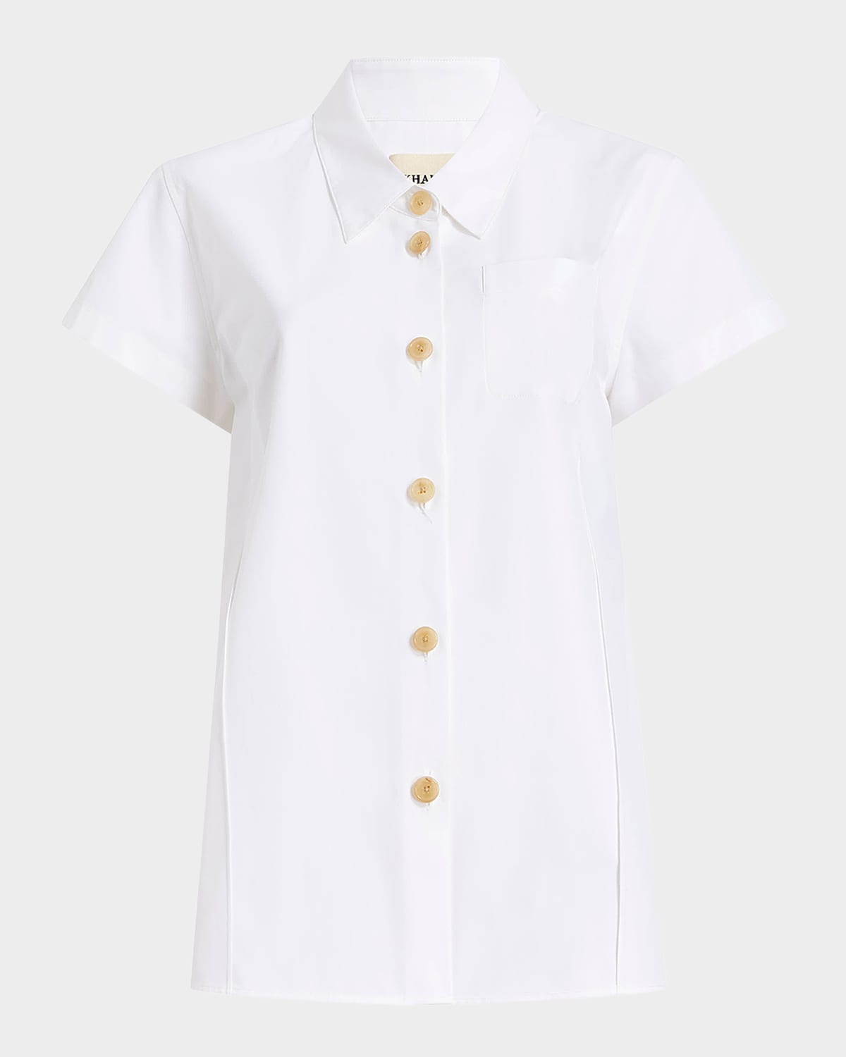 Khaite Keefe Short-sleeve Button-down Shirt