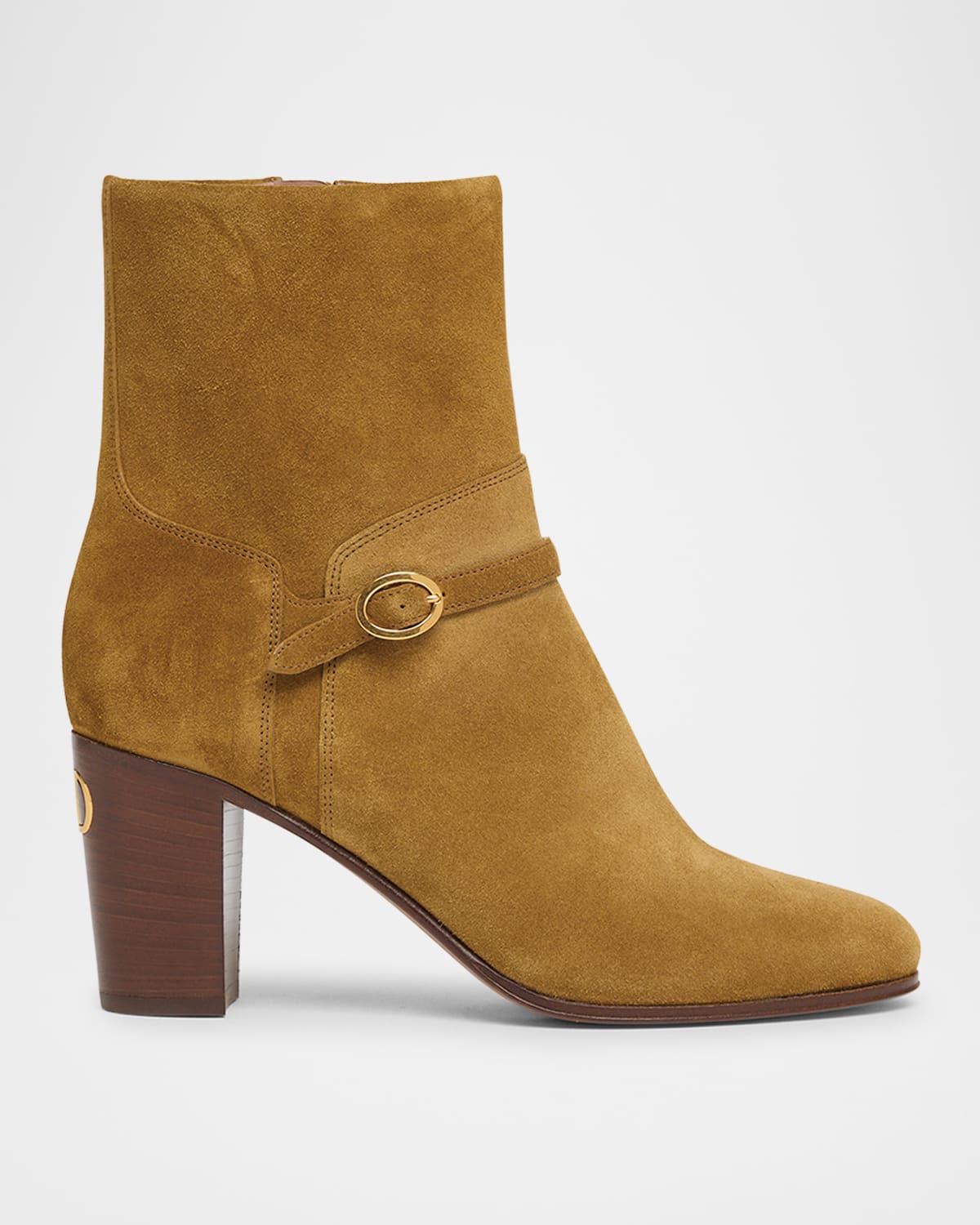 Valentino Suede Pattie Heeled Ankle Boots 75