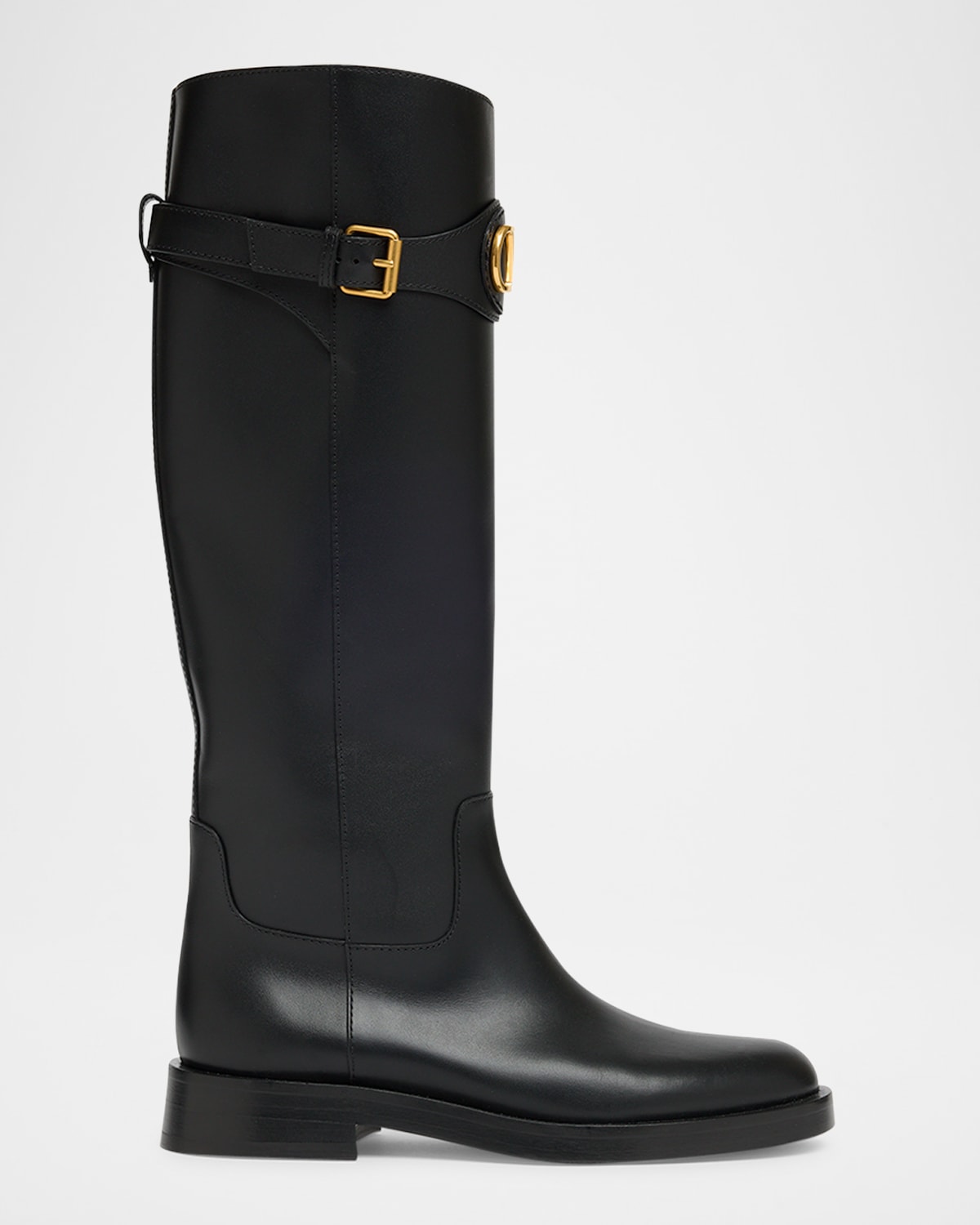 Valentino Garavani Vlogo Signature Leather Boots In Black