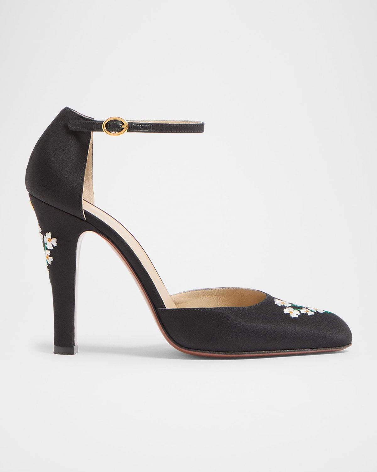 Valentino Garavani Hi Dolly Fabric Pumps With 105 Mm Floral Embroidery Woman Black 41 In Black