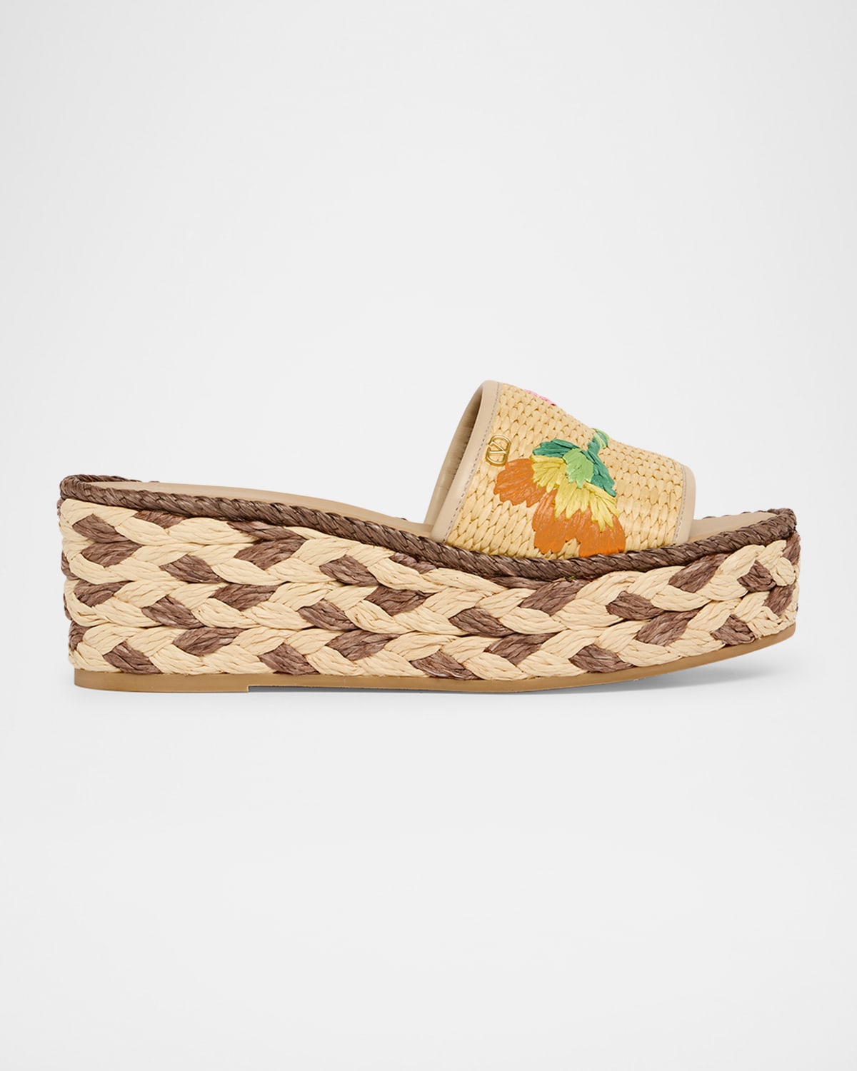 Valentino Garavani Bribri Floral Flatform Espadrille Sandals