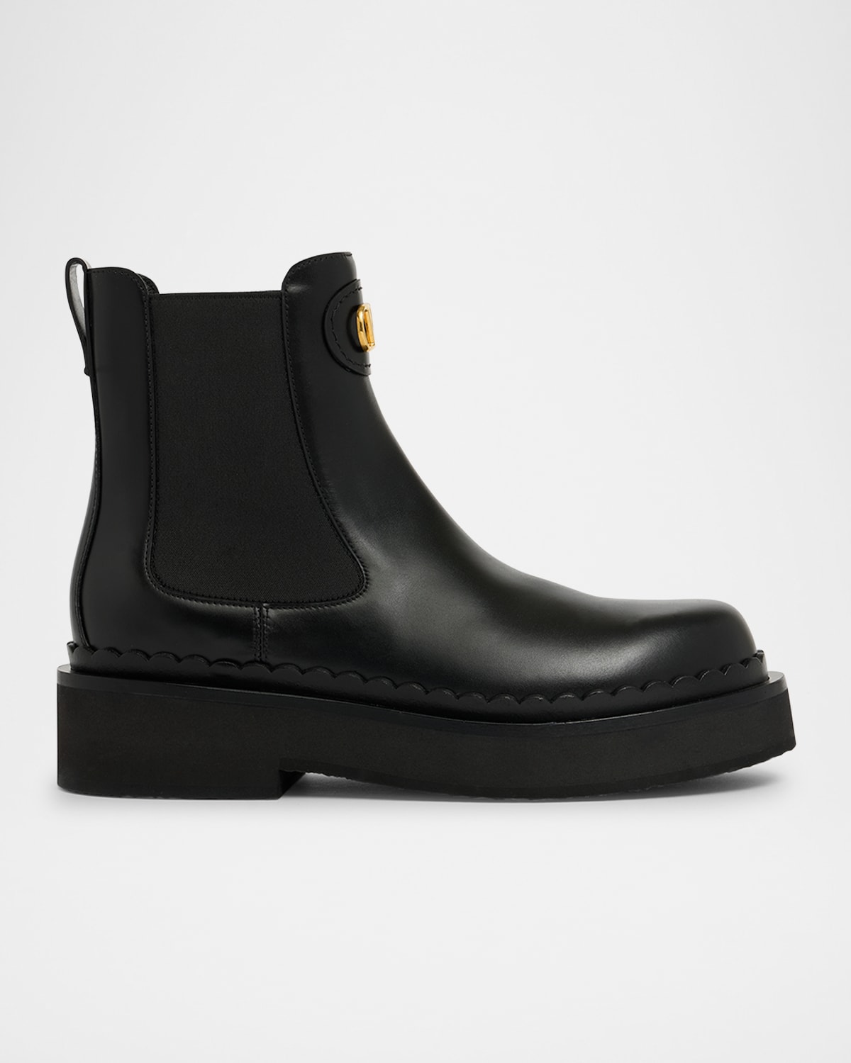 Valentino Stylish Platform Boots Featuring Elastic Panels In Black