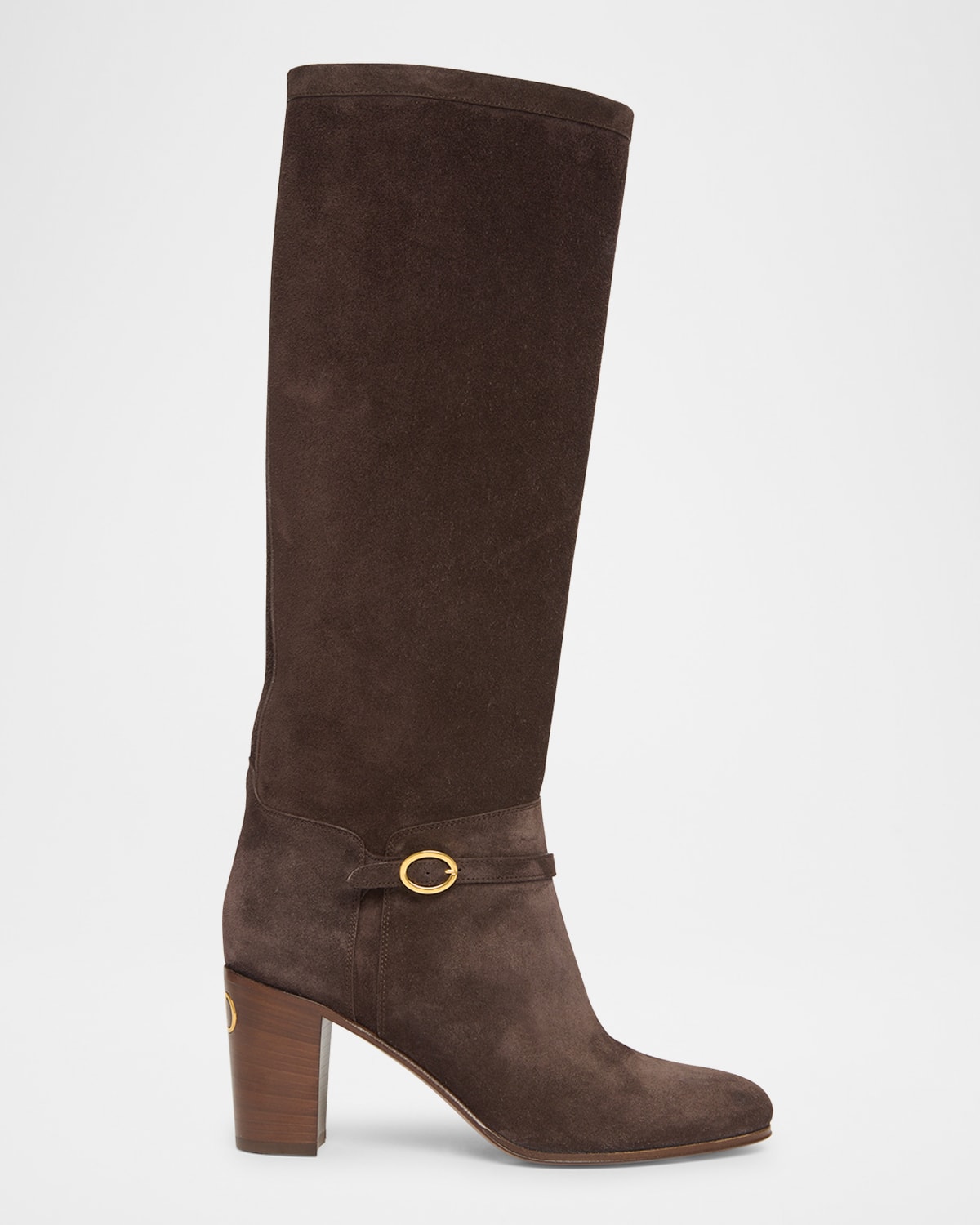 Valentino Garavani Pattie Suede Buckle Knee Boots