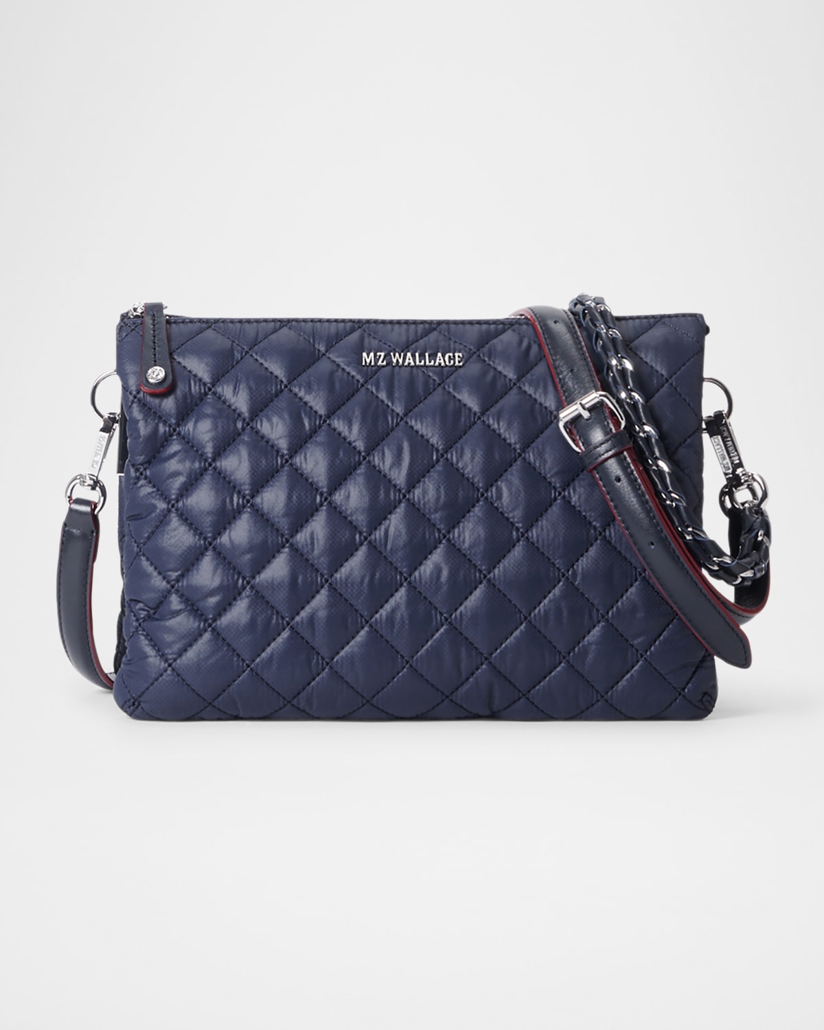 Mz Wallace Crosby Pippa Large Quilted Crossbody Bag In Navy