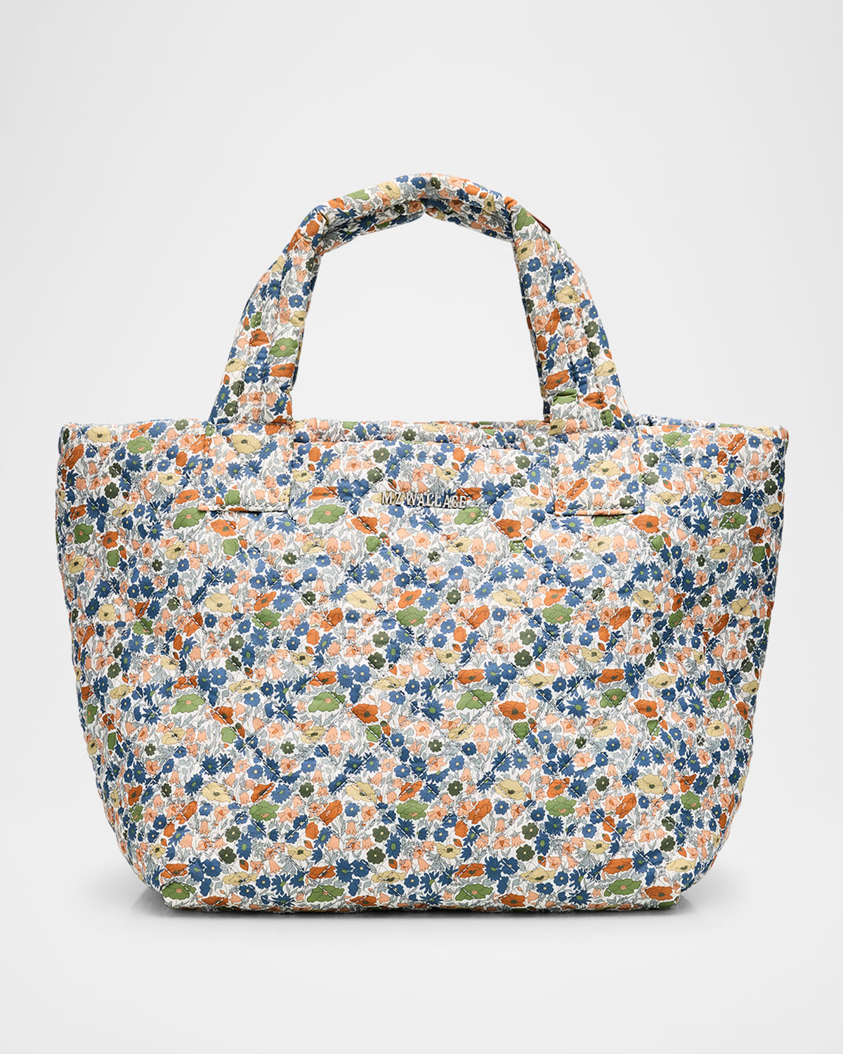 MZ WALLACE METRO DELUXE FLOWER QUILTED TOTE BAG 