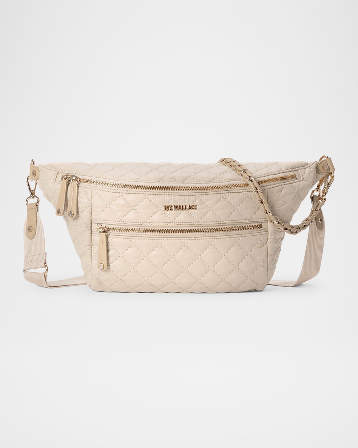 Shop Mz Wallace Crosby Sling Quilted Crossbody Bag In Buff