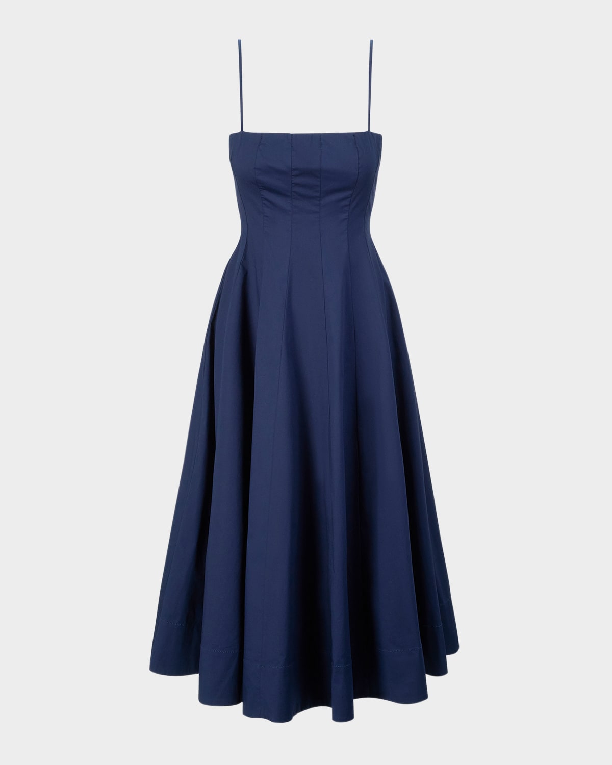 STAUD WYLIE PANELED MIDI DRESS 