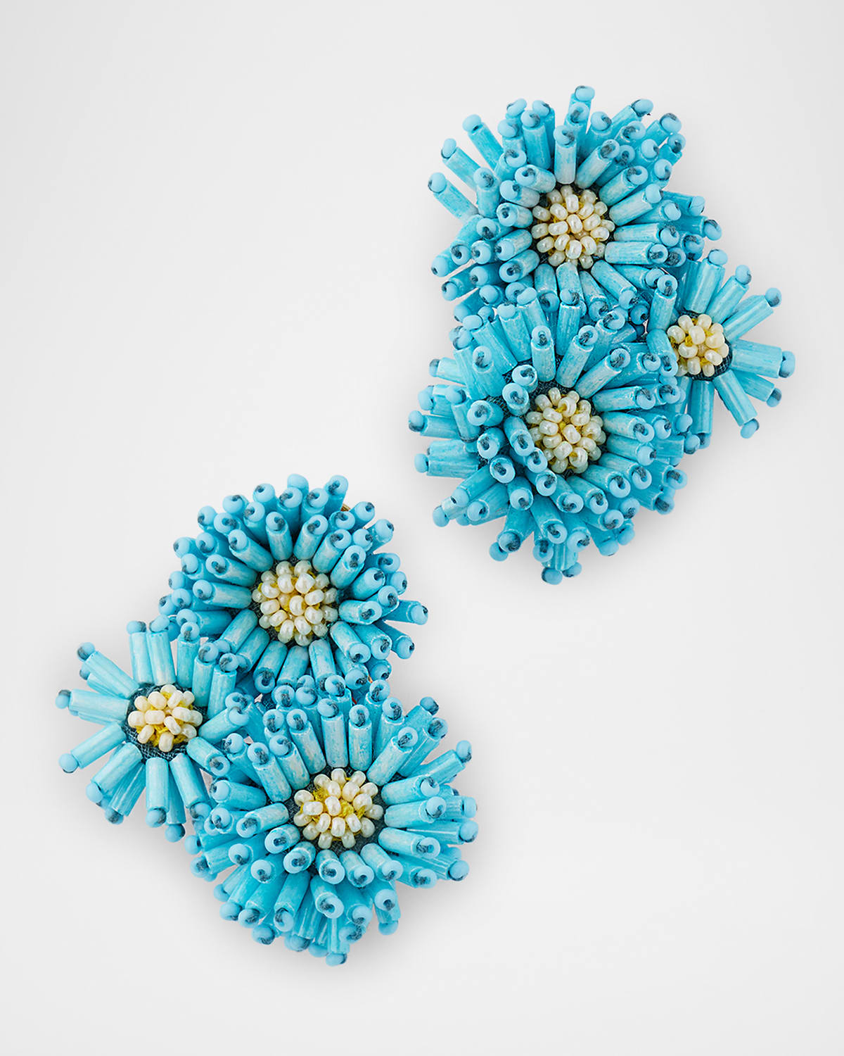 Pom-Pom Flower Stud Earrings