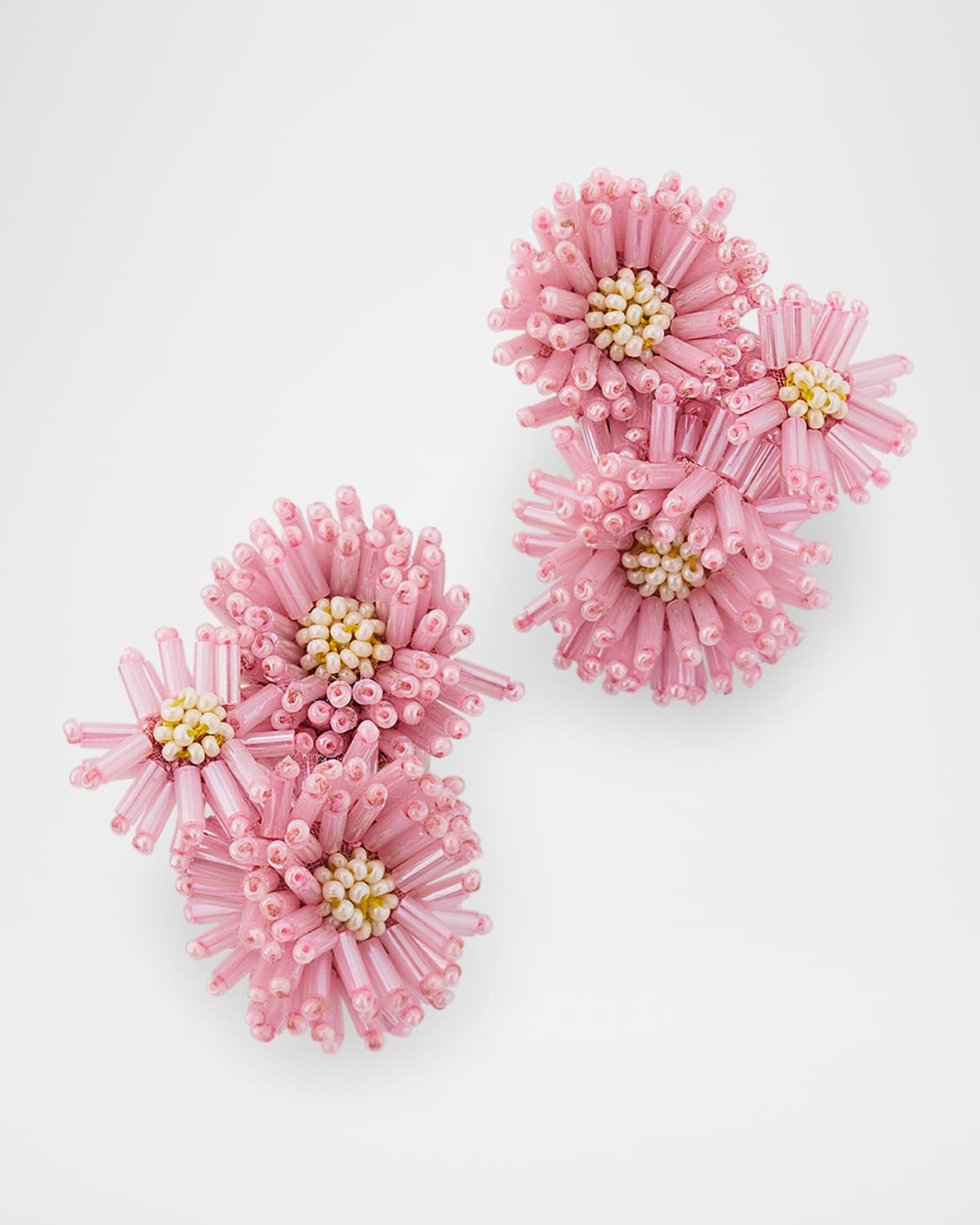 Pom-Pom Flower Stud Earrings