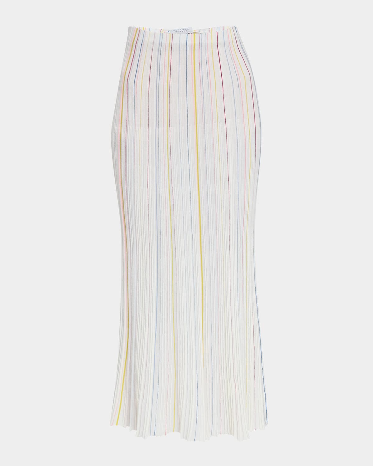 Gabriela Hearst Celeano Pinstriped Merino Wool Midi Skirt In Ivory Multi