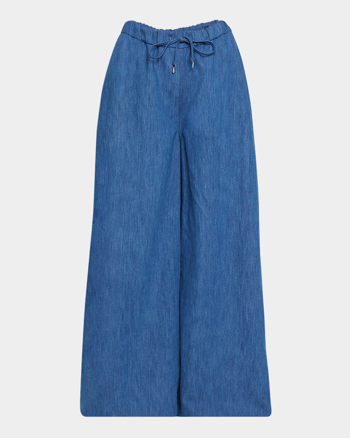 Gabriela Hearst Gelos High-rise Cotton And Linen Wide-leg Pants In Medium Blue
