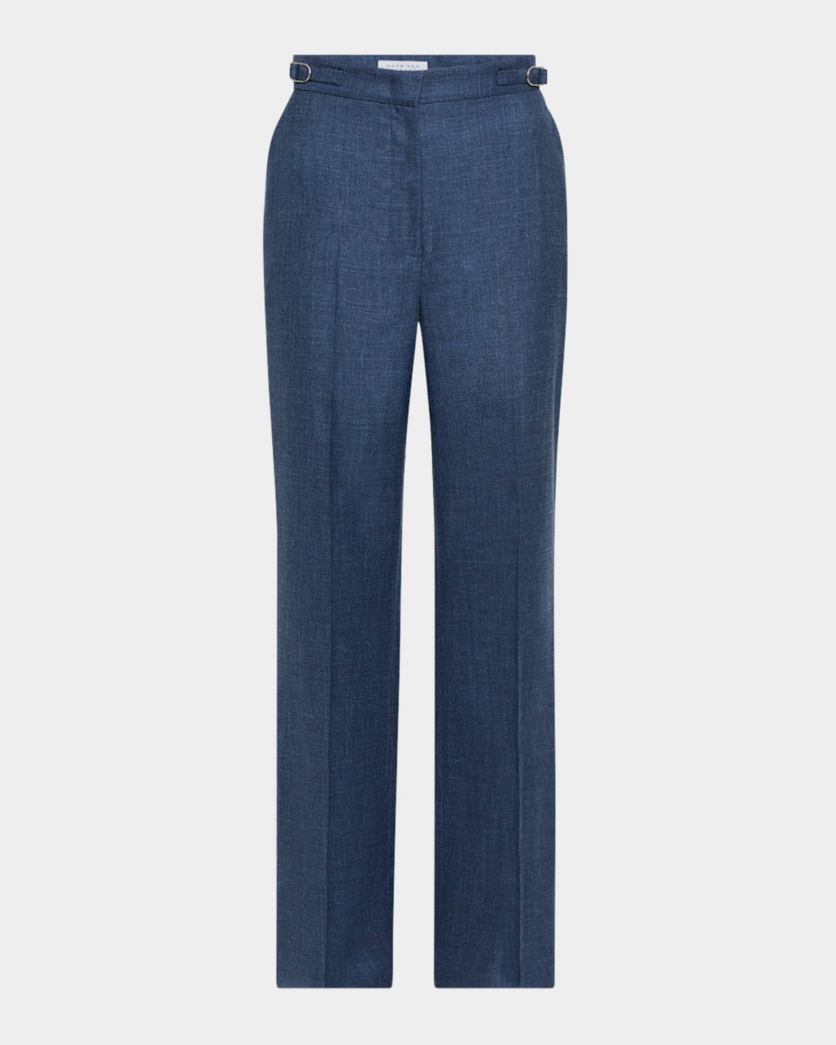 Shop Gabriela Hearst Vesta Linen-blend Bootcut Pants In Denim