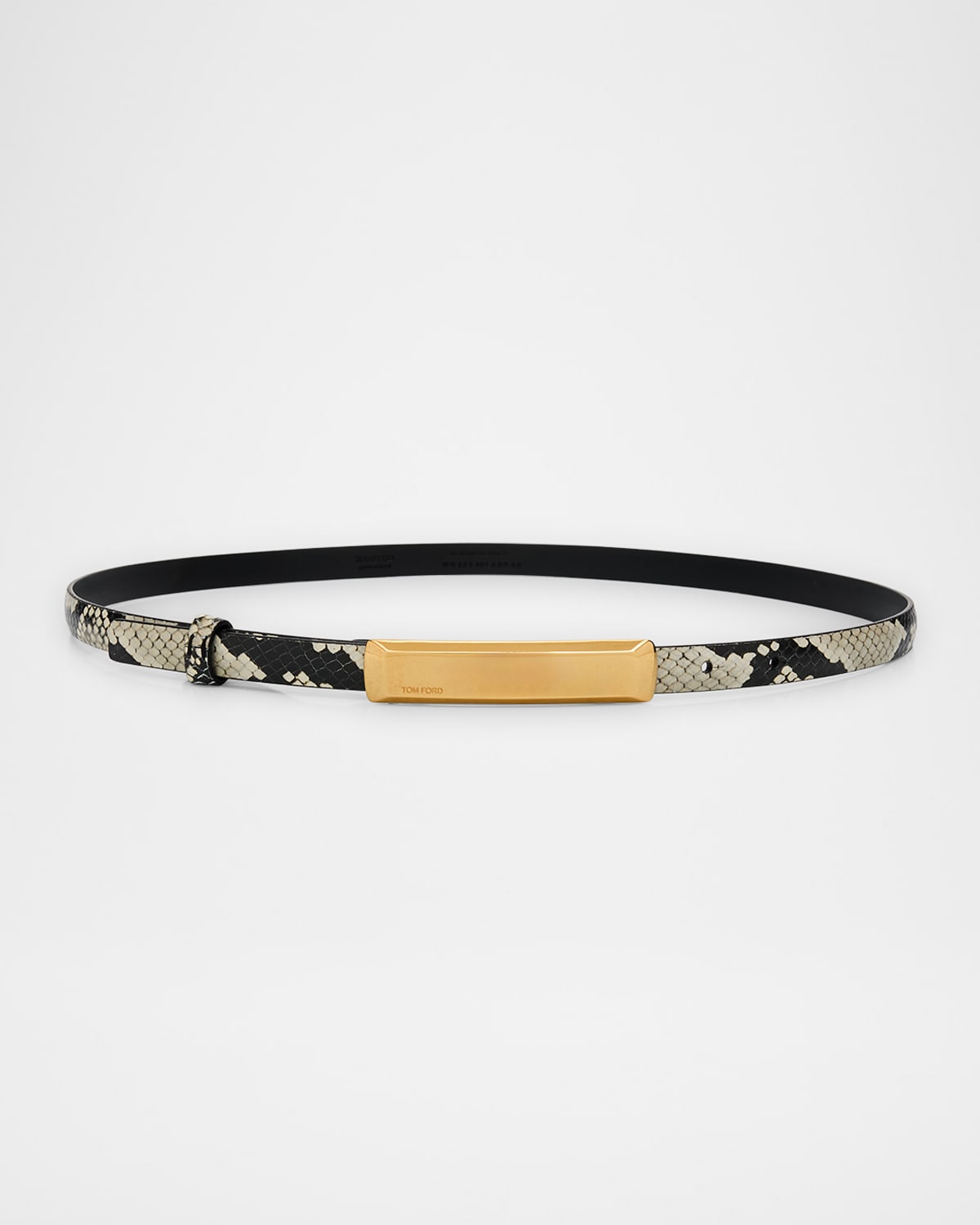 Tom Ford Croc-embossed Leather Skinny Belt In Roccia