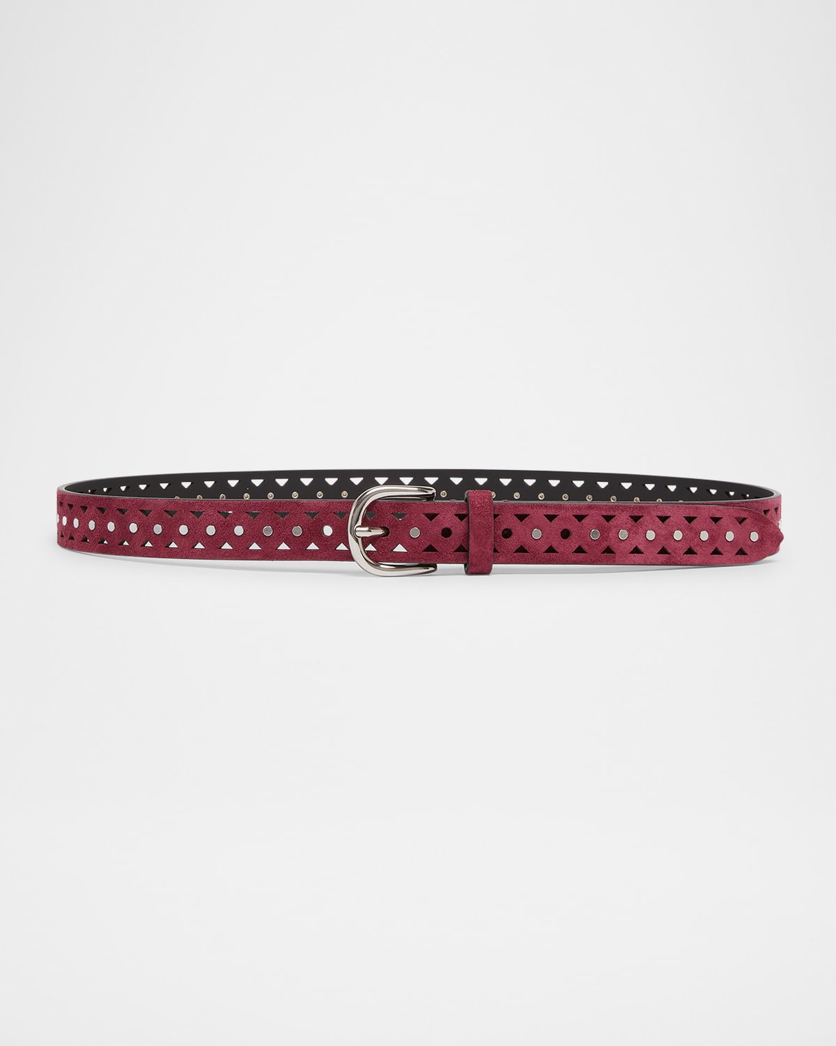 Isabel Marant Ohen Perforated Leather Belt In Raspberry