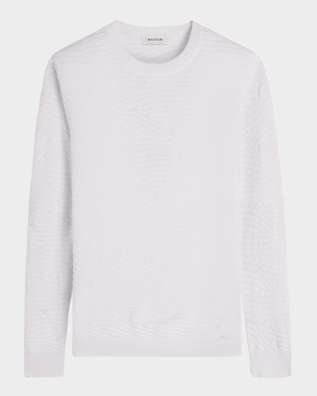 Men's Textured Long-Sleeve Crewneck Sweater