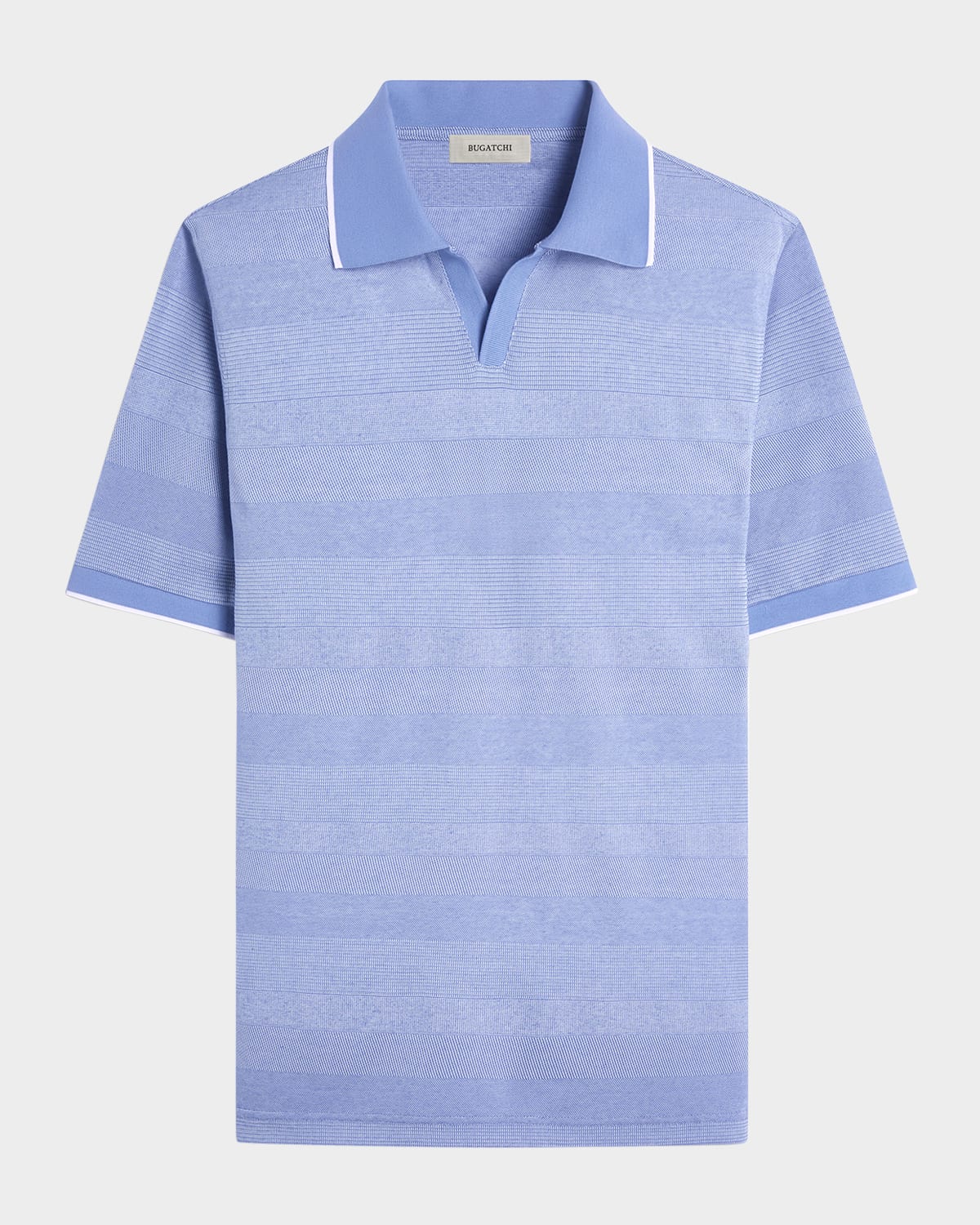 Men's Short-Sleeve Sweater with Johnny Collar
