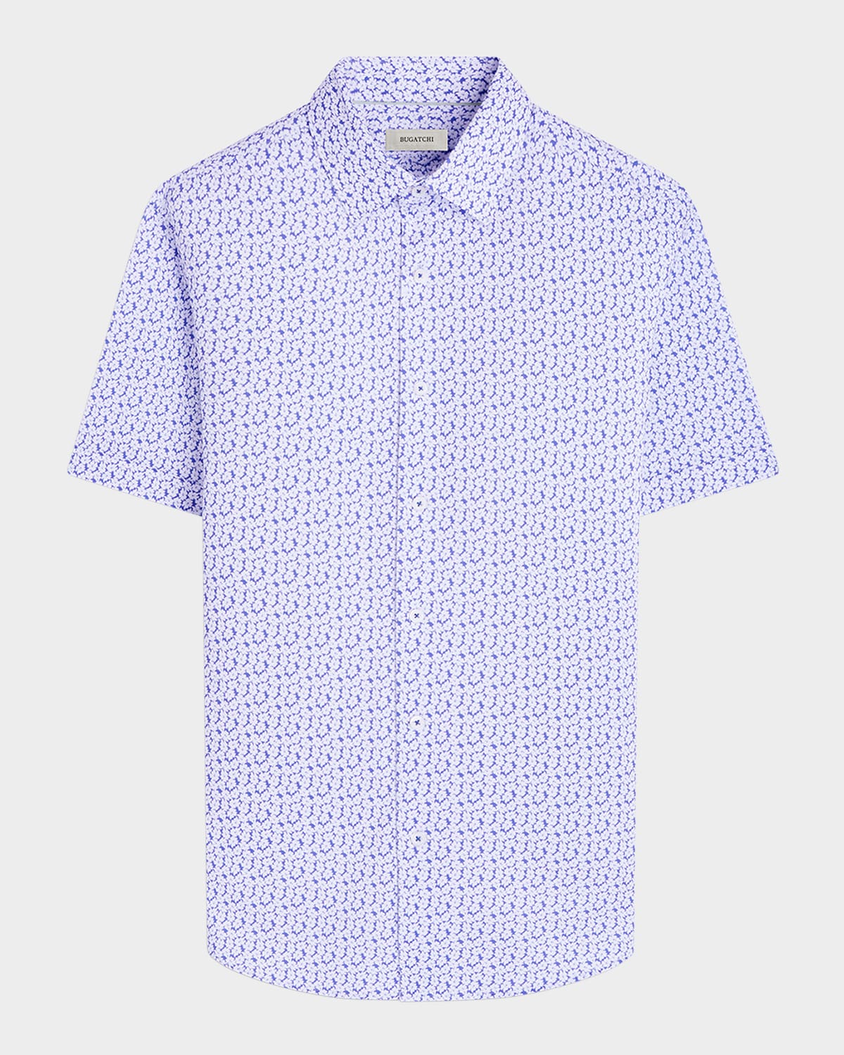 Bugatchi Miles Ooohcotton® Floral Short Sleeve Button-up Shirt In Peacock