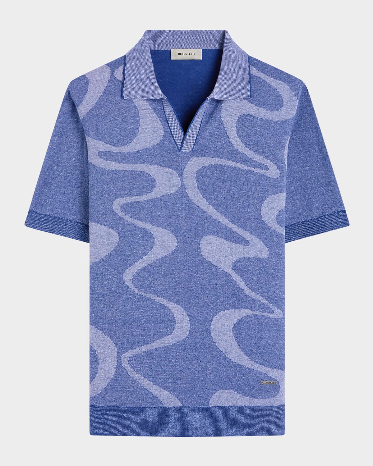 Men's Short-Sleeve Polo Sweater with Johnny Collar