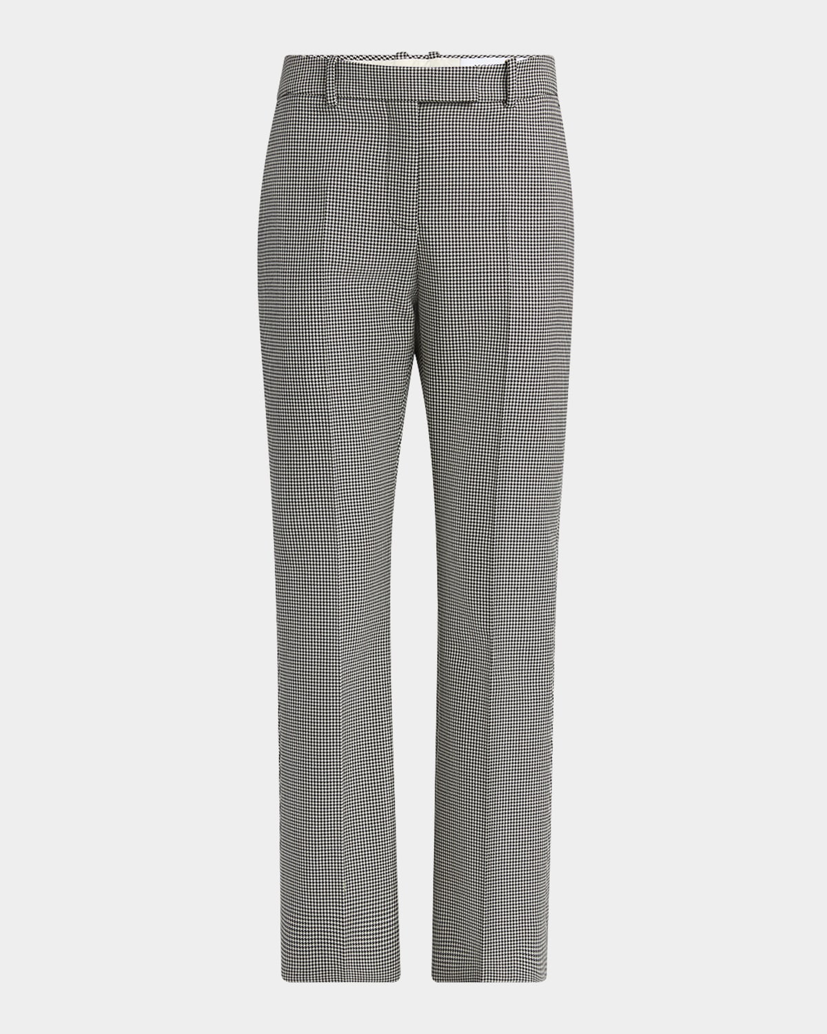 Alexander Mcqueen Houndstooth Kickflare Ankle Trousers In Leadivory