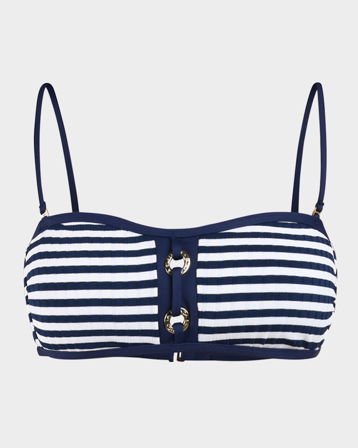 Sail Striped Bandeau Bikini Top