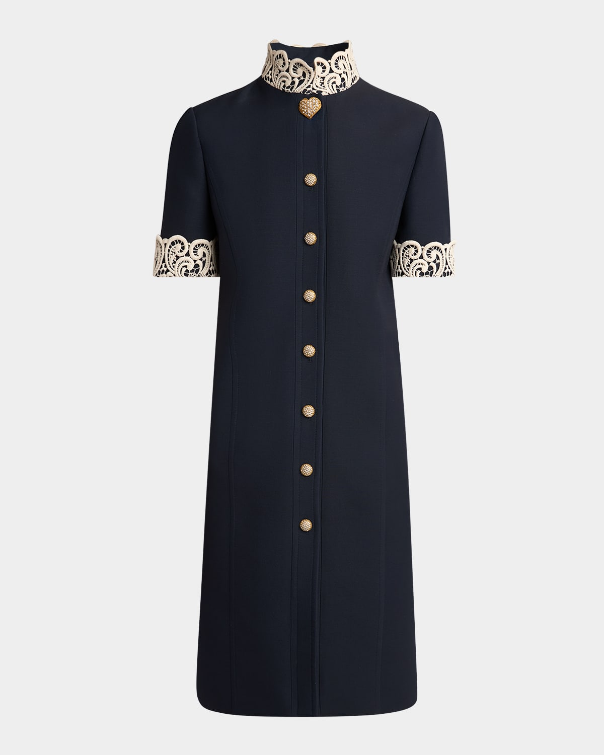 Valentino Embellished Lace-trim Dress