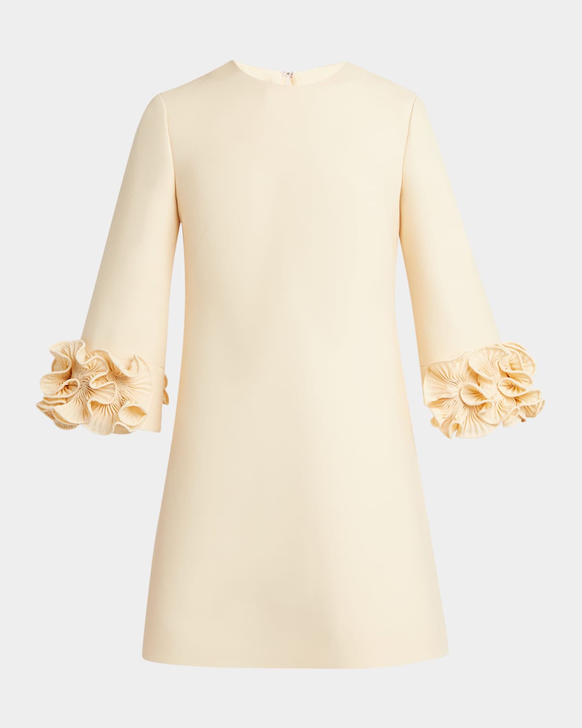 Valentino Ruffle Cuff Crepe Couture Short Dress