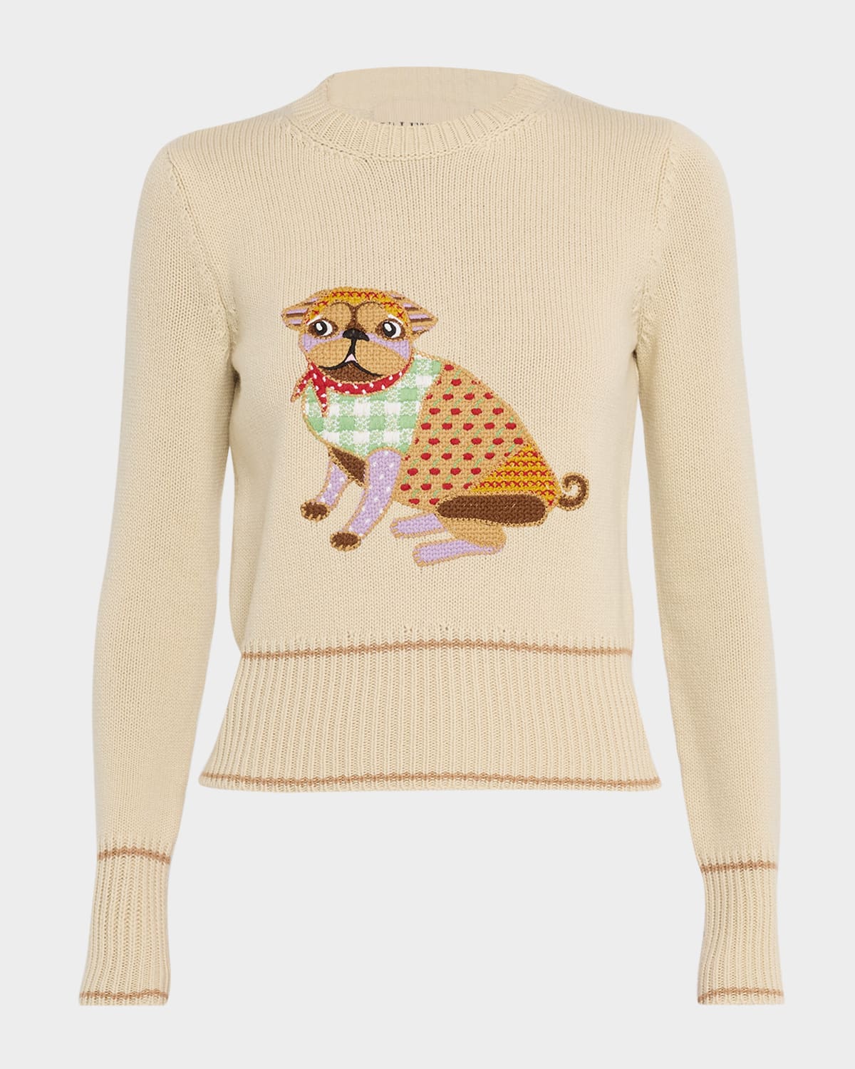 Valentino Le Chien De La Maison Embroidered Sweater In Neutral