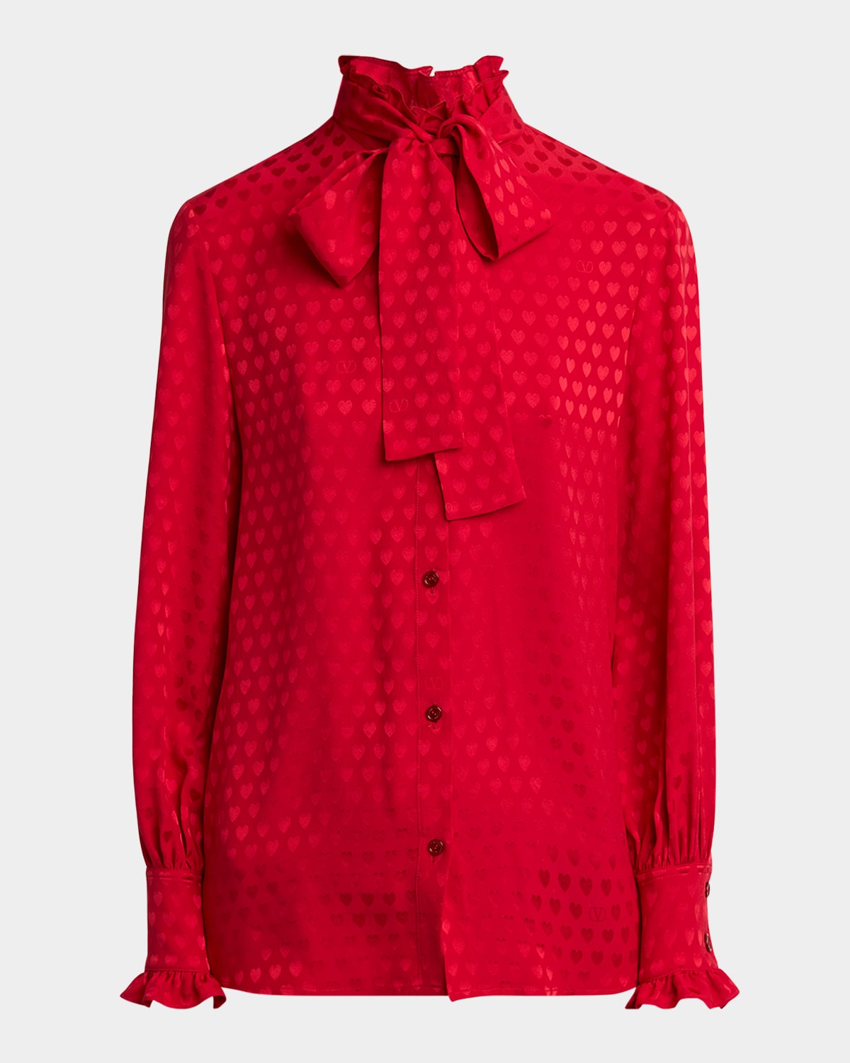 Valentino Schluppenbluse La Cour De Caur Aus Seide In Red