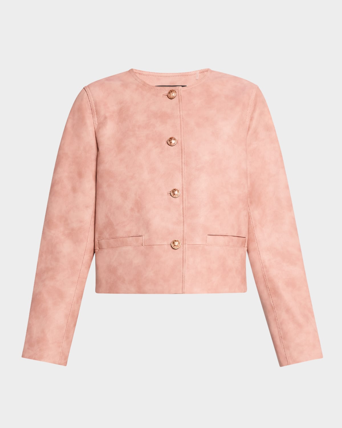 Kobi Halperin Lyles Boxy Faux Leather Jacket In Rouge