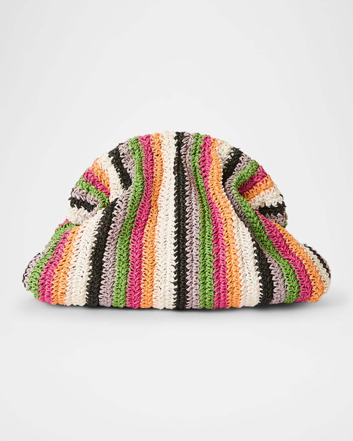 Stella Striped Straw Clutch Bag