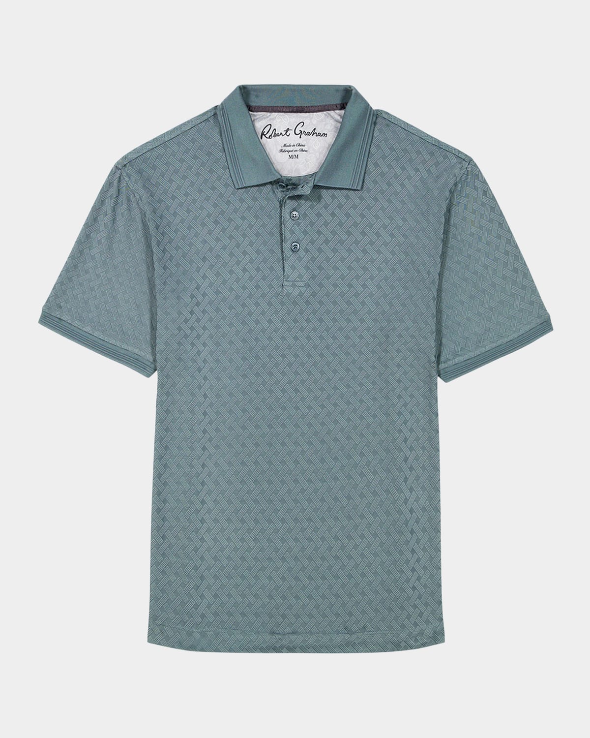 Shop Robert Graham Men's Elias Jacquard Polo Shirt In Charcoal
