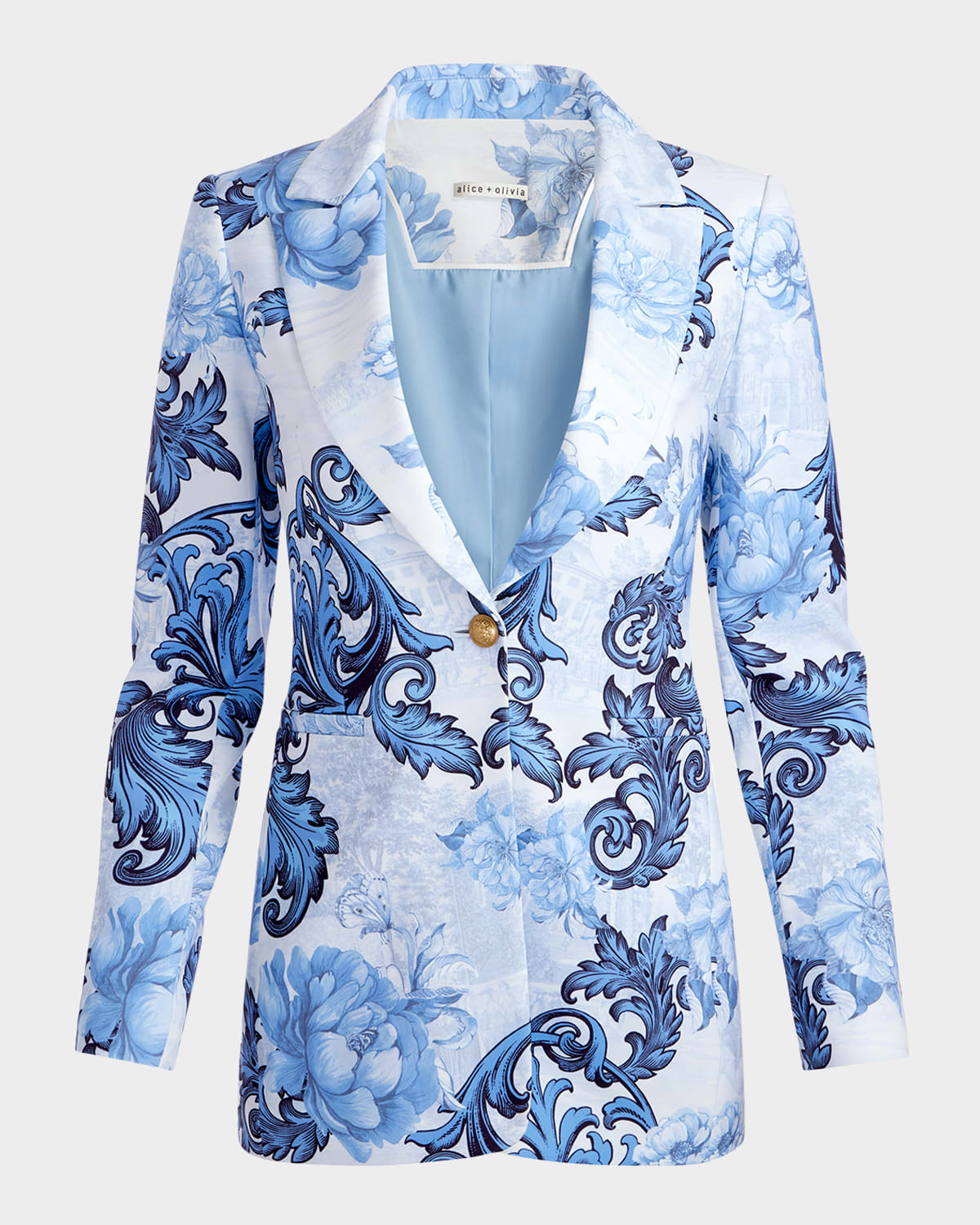 Alice And Olivia Breann Fitted Blazer In Scroll Symphony