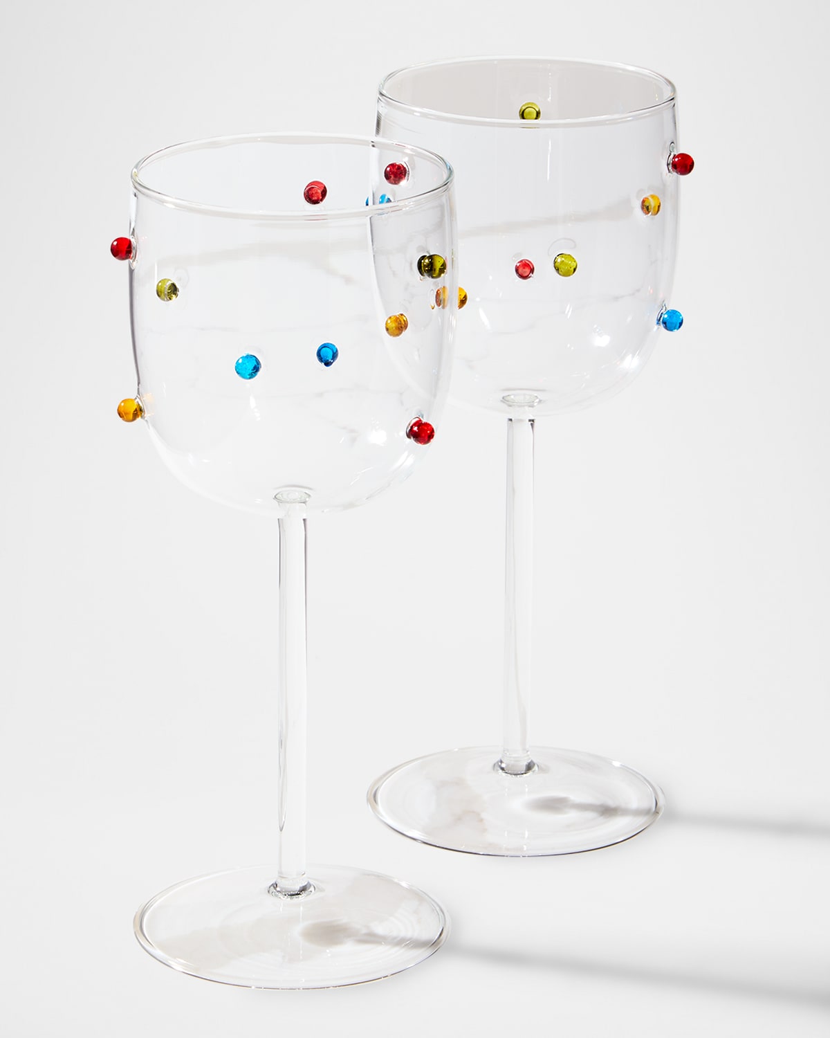 Neiman Marcus Colorful Beaded Wine Glasses, 16.8 Oz. - Set Of 2
