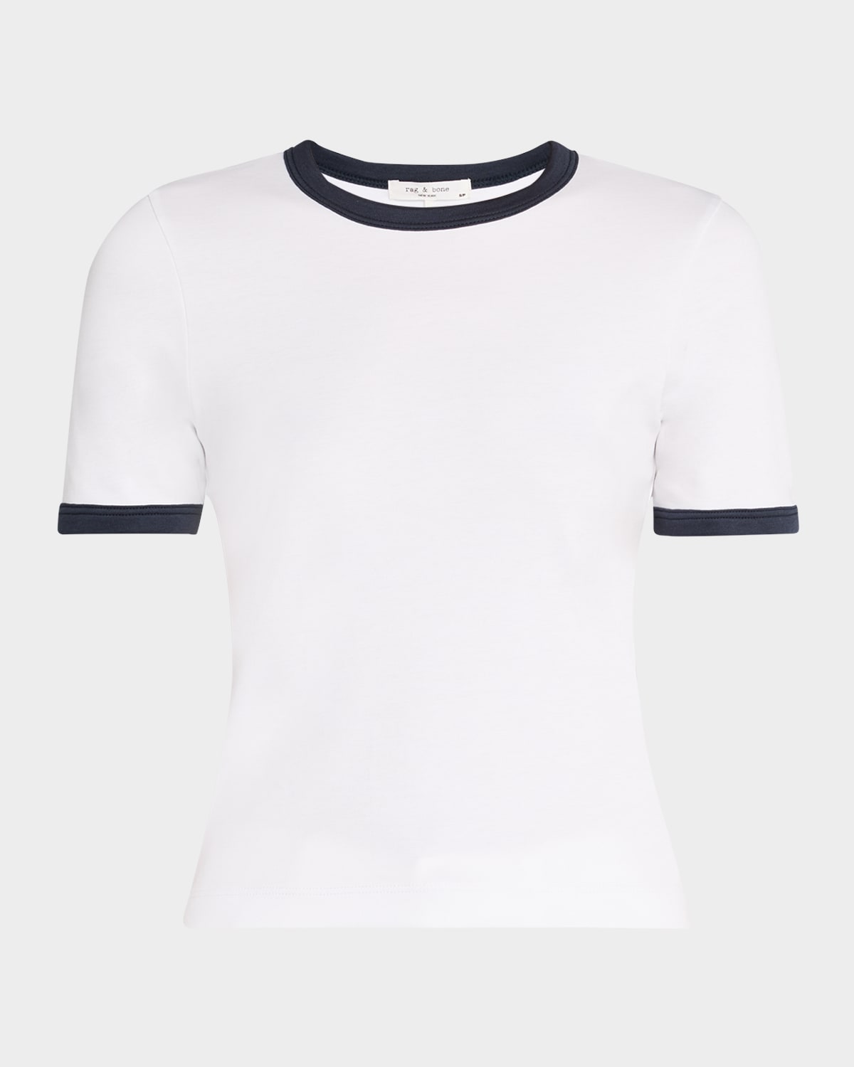 Rag & Bone Mia Short-sleeve Ringer Tee In Whitemult