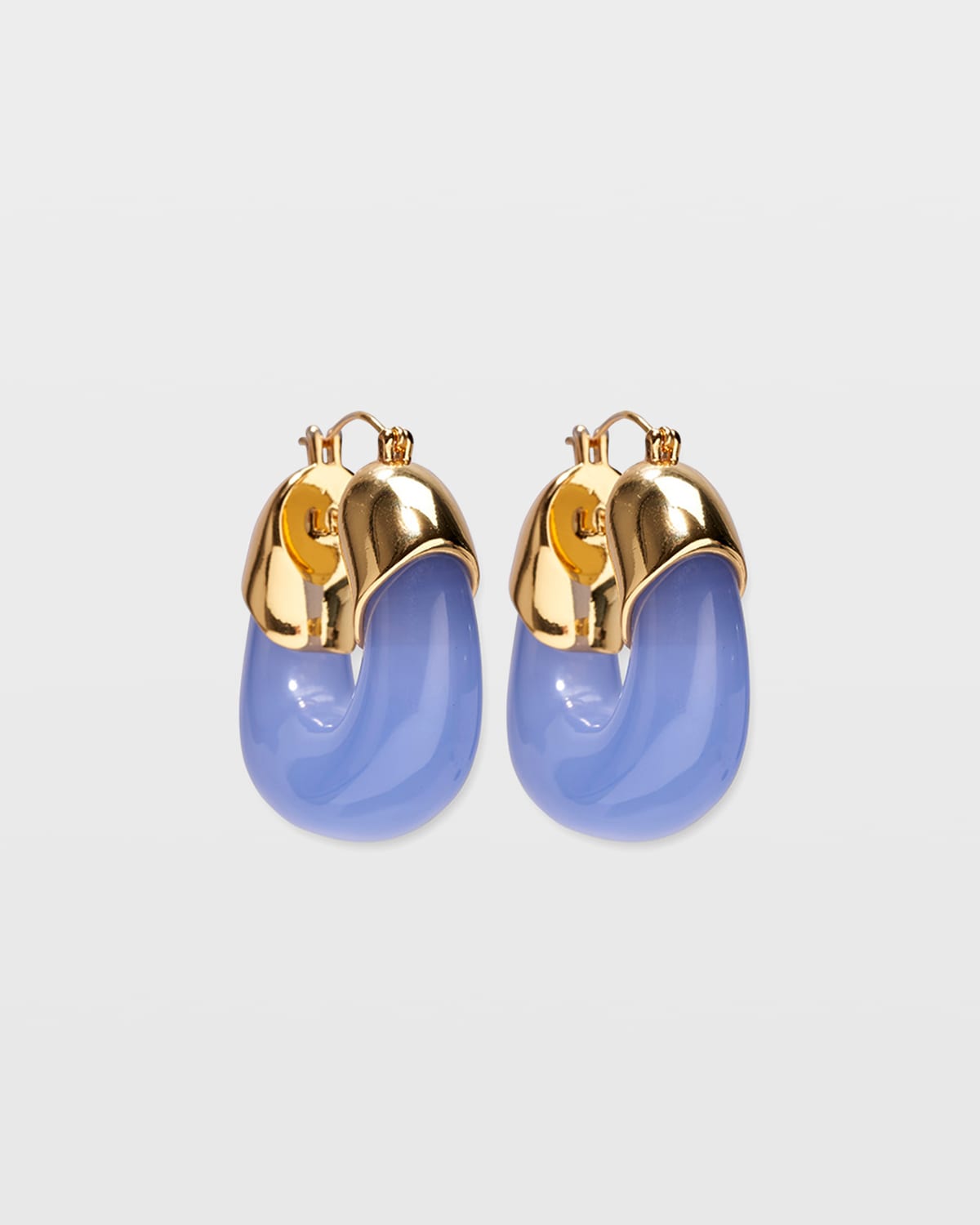 Mini Organic Hoop Earrings in Periwinkle