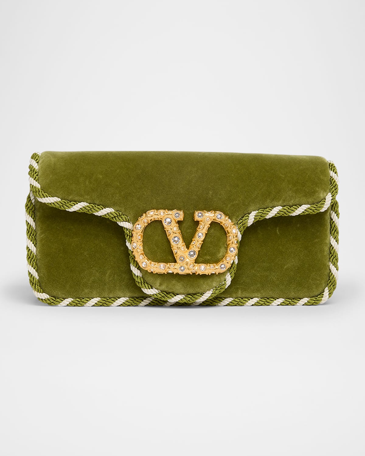 Valentino Garavani Loco Vlogo Velvet Clutch Bag