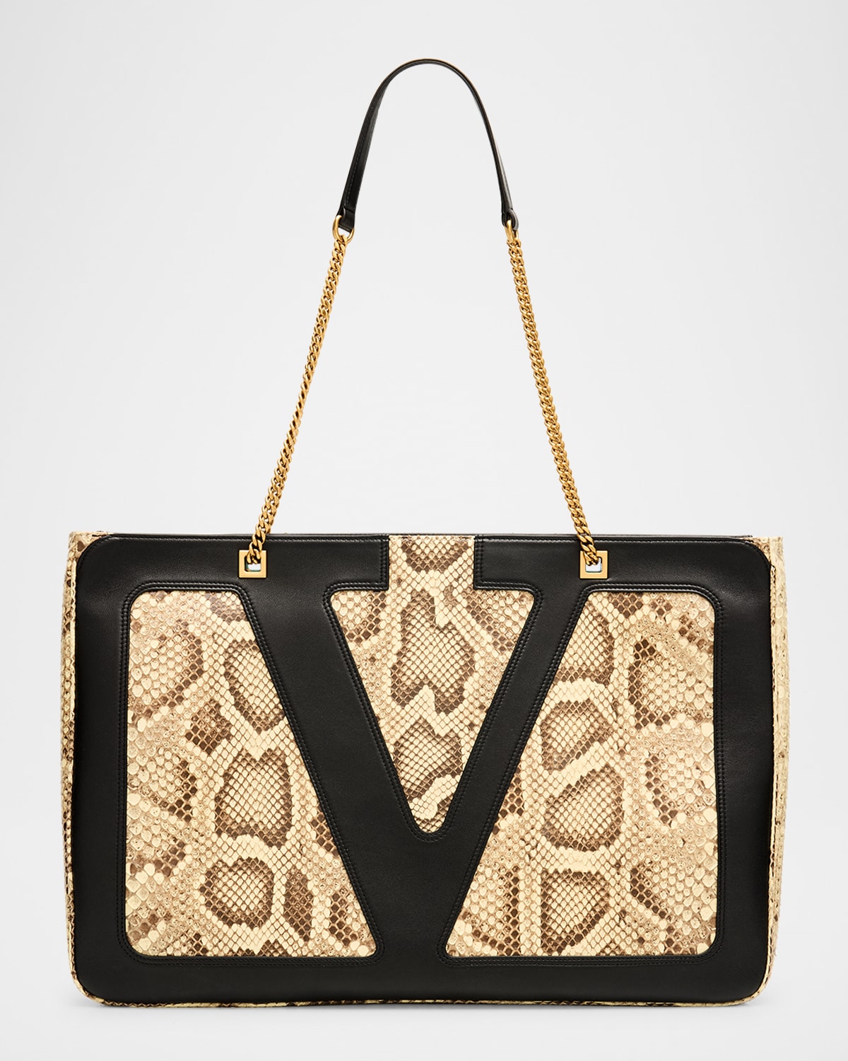 Valentino Garavani Viva Superstar Snakeskin & Leather Tote Bag