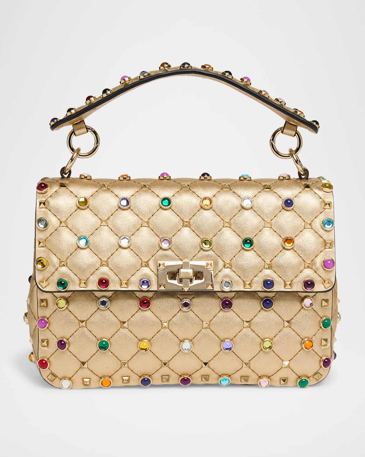 Valentino Medium Rockstud Embellished Leather Shoulder Bag