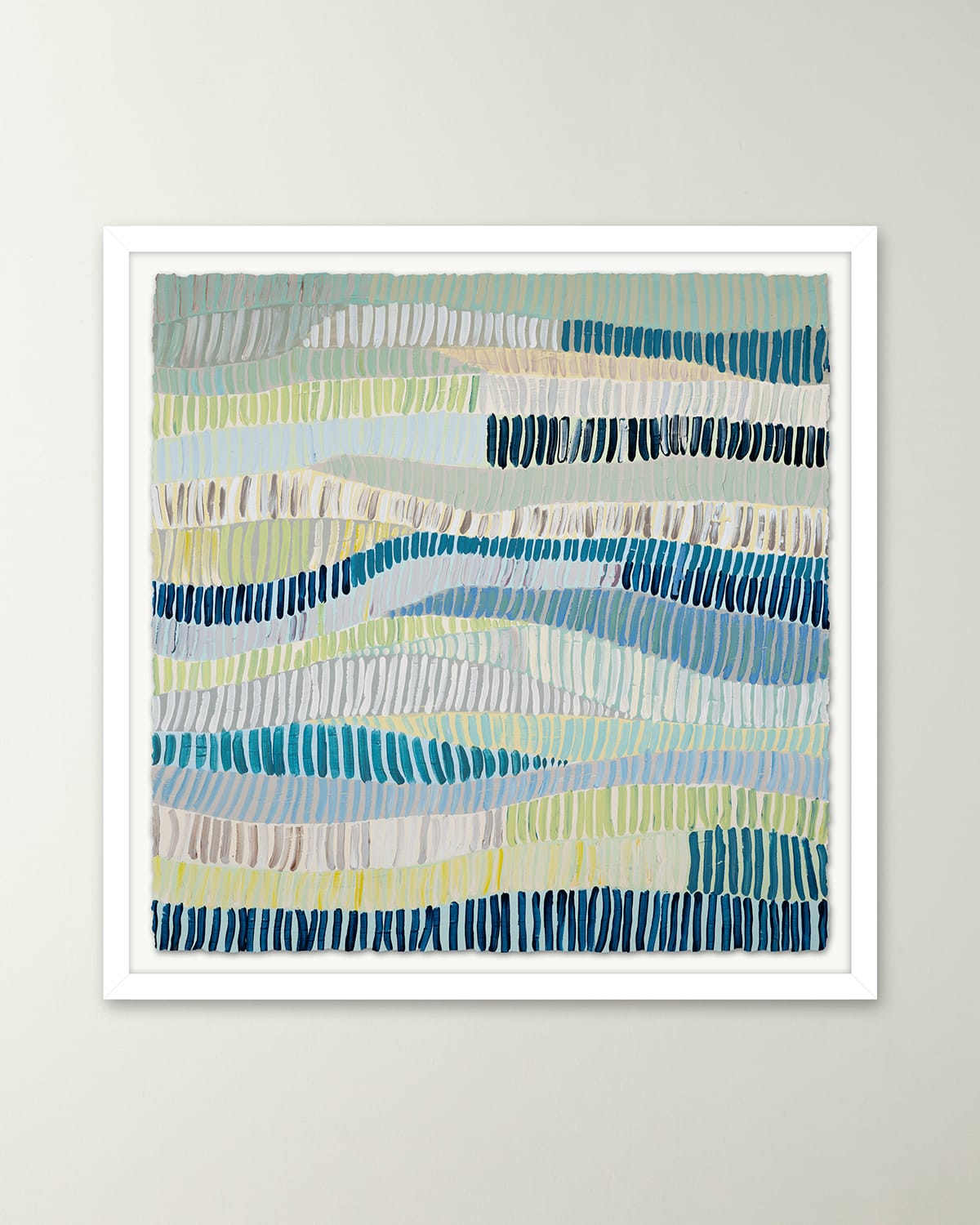 RFA FINE ART BLUE FENCE 2 FRAMED GICLEE ON PAPER BY H. SCOTT 
