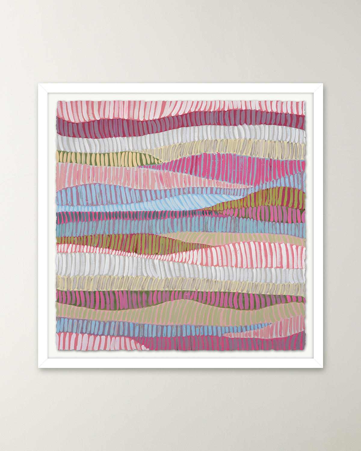 RFA FINE ART PINK FENCE 2 FRAMED GICLEE ON PAPER BY H. SCOTT 