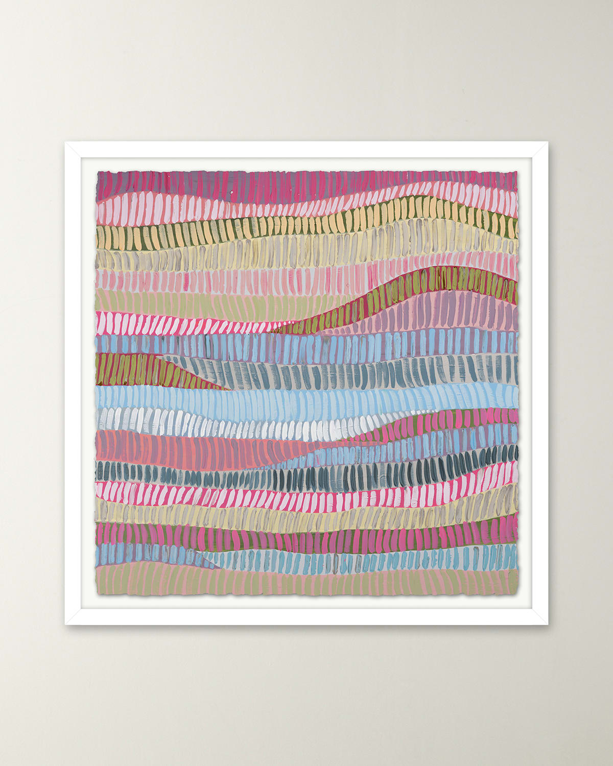 RFA FINE ART PINK FENCE 1 FRAMED GICLEE ON PAPER BY H. SCOTT 