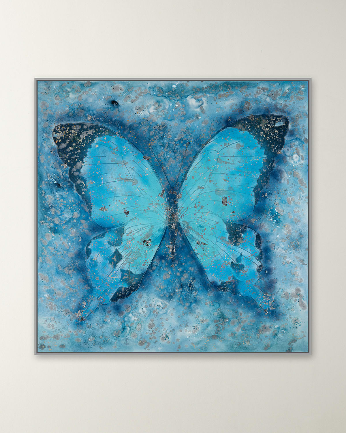 Rfa Fine Art Blue Butterfly Hand-embellished Giclee By H. Scott In Blue