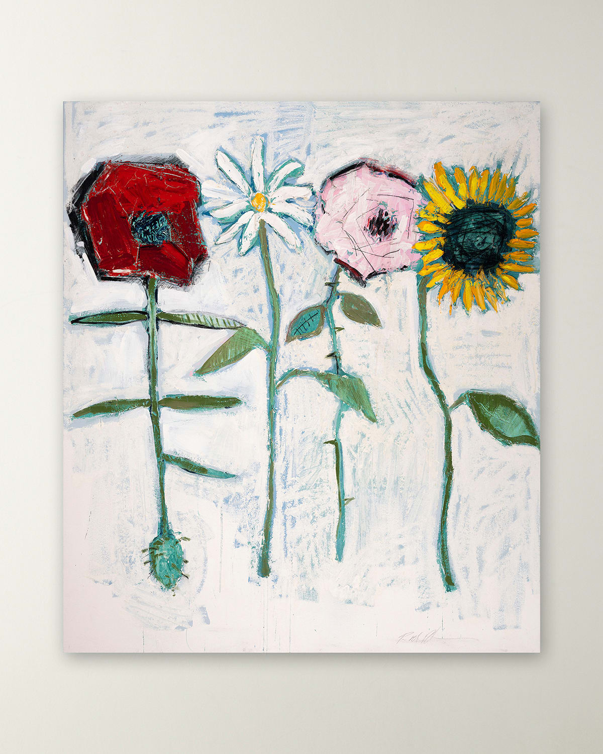 RFA FINE ART FOUR FLOWERS GICLEE ON GALLERY-WRAPPED CANVAS BY H. SCOTT 