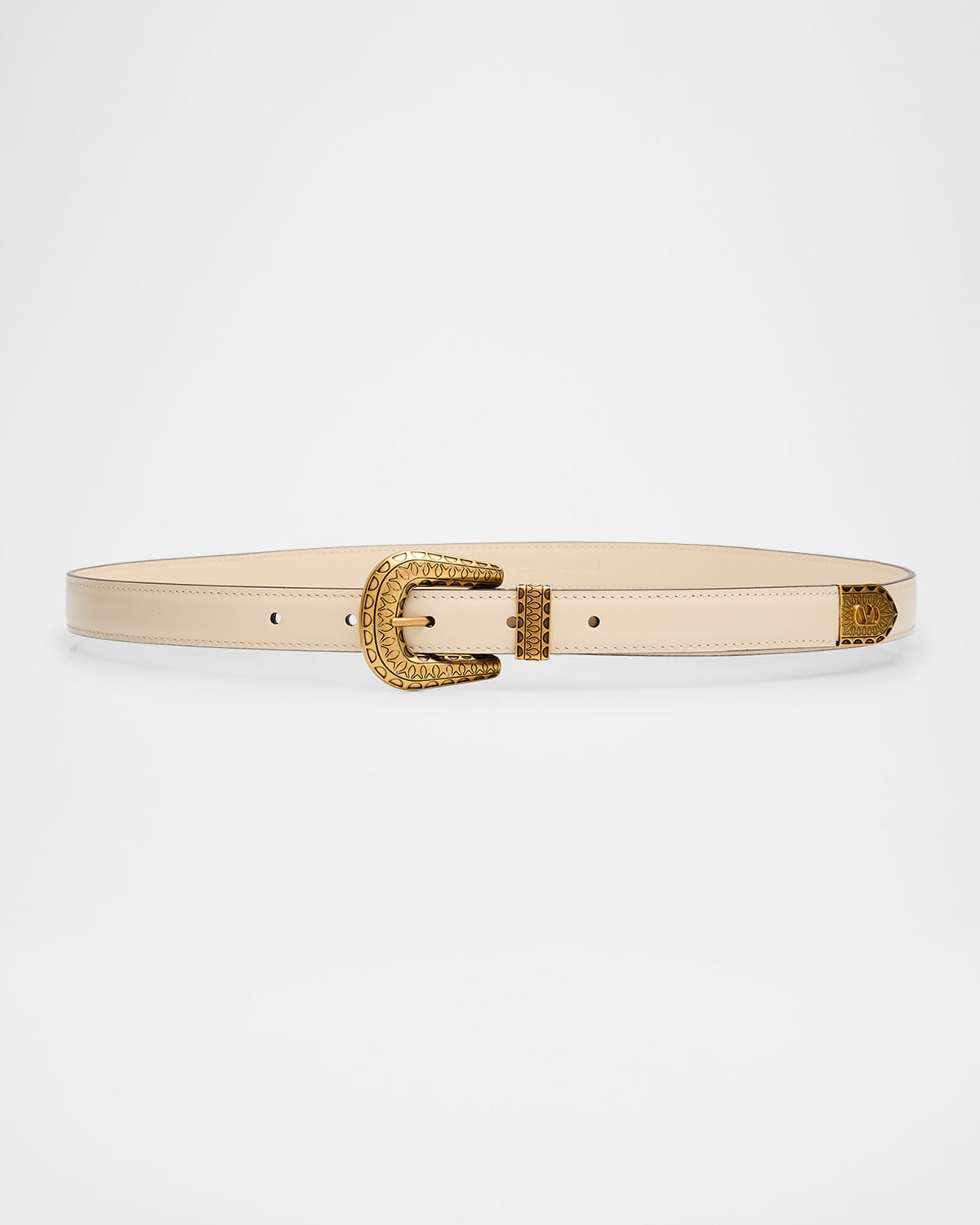 VLogo Signature Brushed Leather Belt, 20mm
