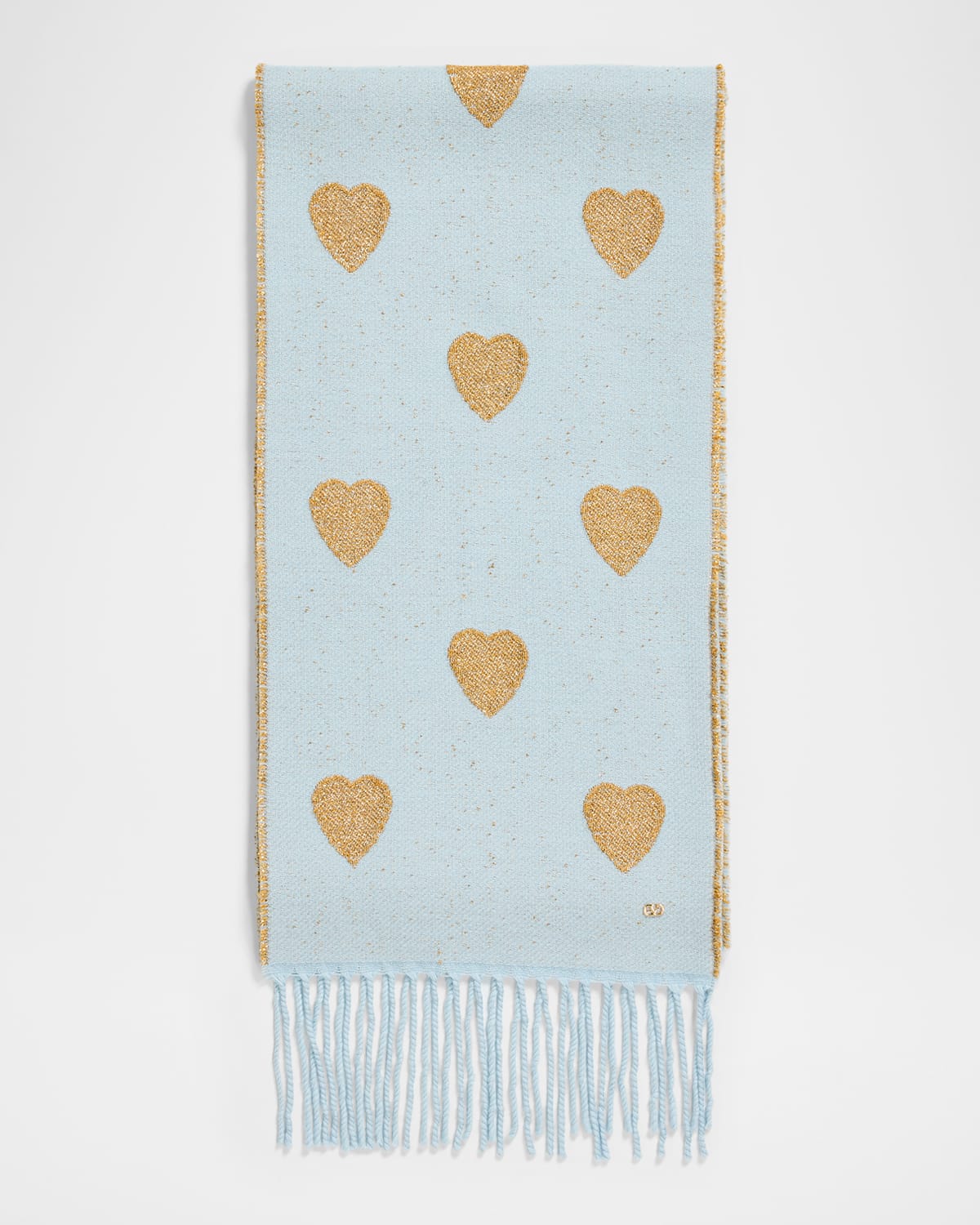 Metallic Heart Wool Scarf
