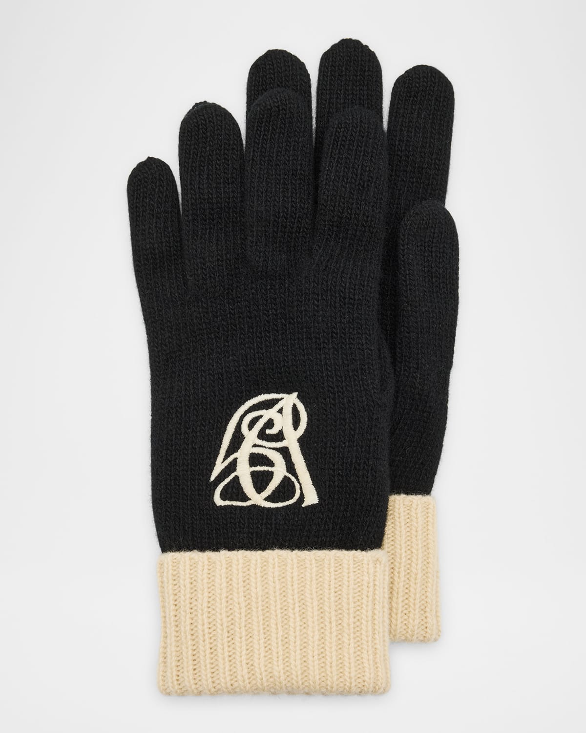 Valentino Vg Embroidered Knit Gloves