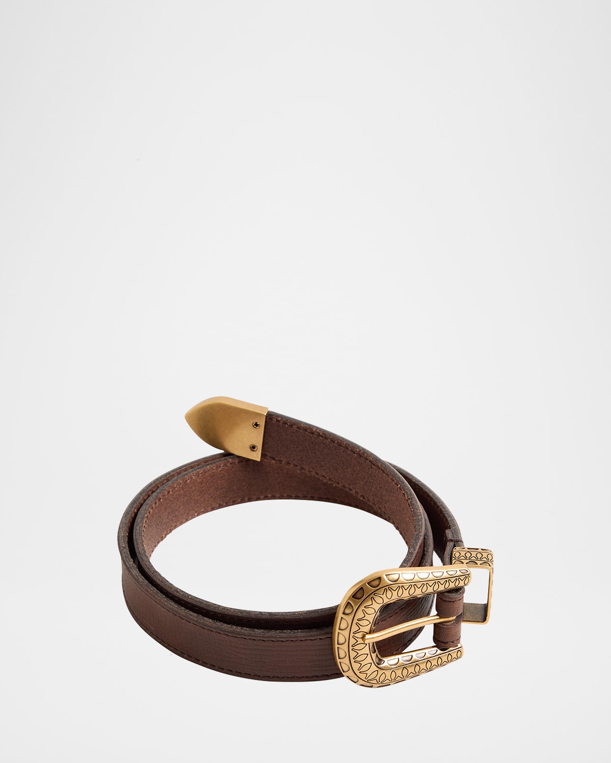 VLogo Signature Engraved Leather Belt, 20mm