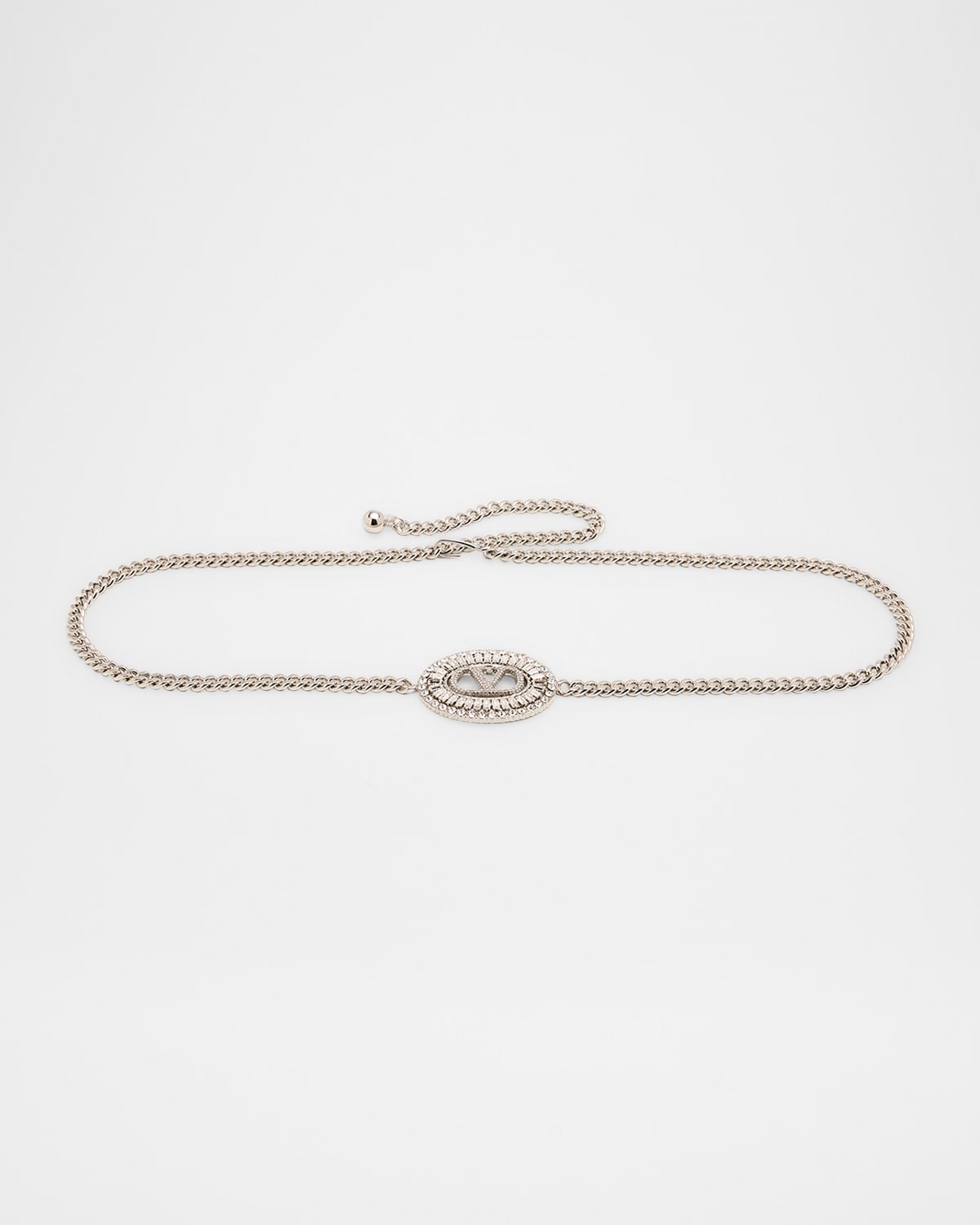 Crystal VLogo Signature Chain Belt