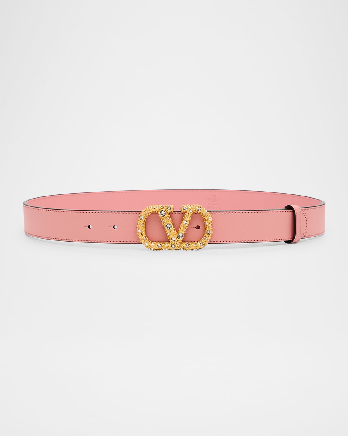 VLogo Signature Jeweled Calf Leather Belt, 30mm