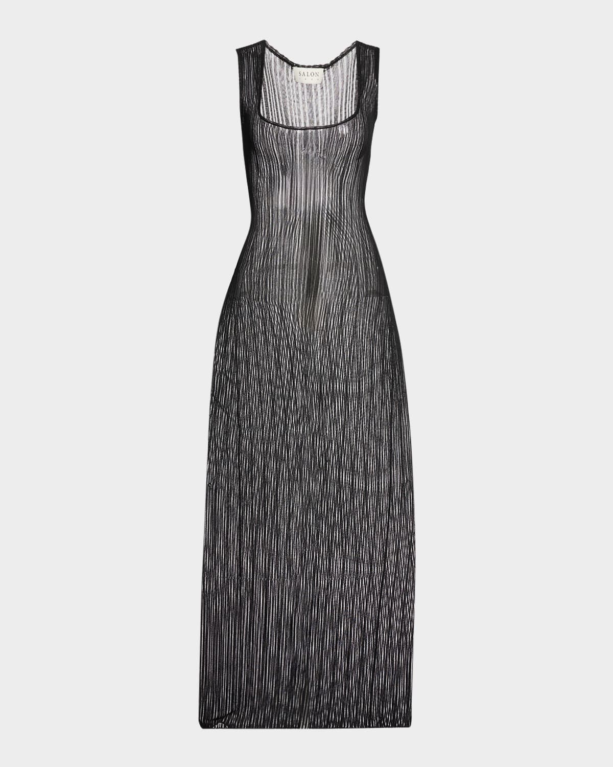 Canova Sheer Knit Sleeveless Midi Dress